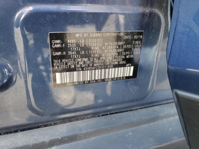 2019 SUBARU OUTBACK 2. - 4S4BSAFC2K3311808