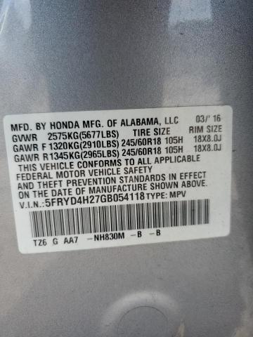 2016 ACURA MDX 5FRYD4H27GB054118