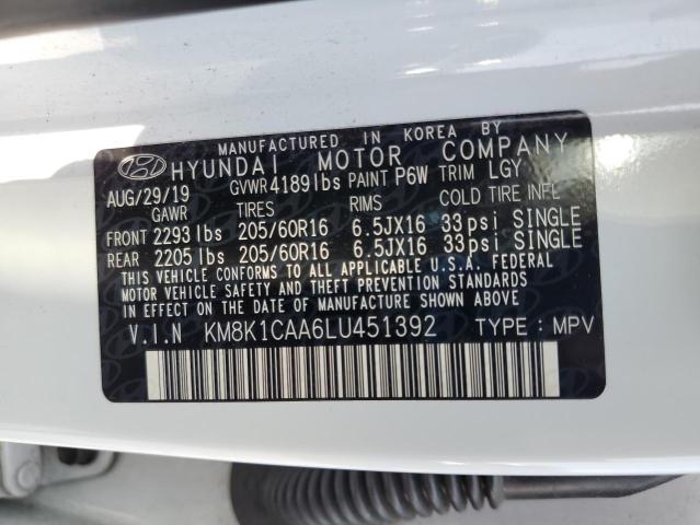 2020 HYUNDAI KONA SE KM8K1CAA6LU451392