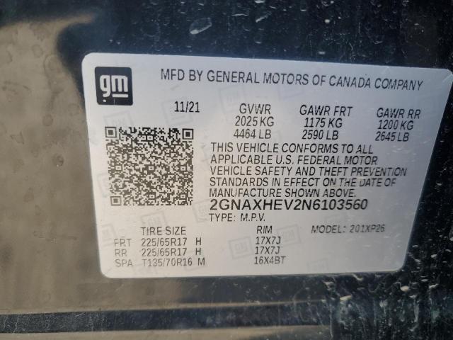 2022 CHEVROLET EQUINOX LS - 2GNAXHEV2N6103560