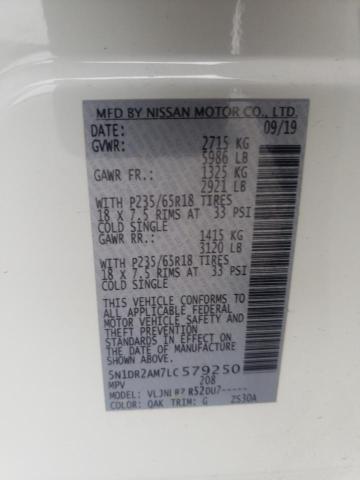 2020 NISSAN PATHFINDER 5N1DR2AM7LC579250
