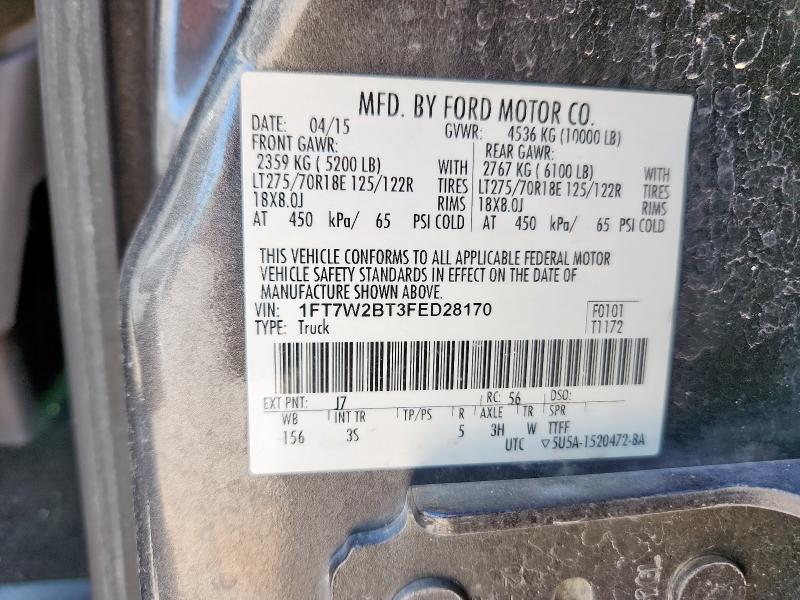 2015 FORD F250 SUPER DUTY 1FT7W2BT3FED28170
