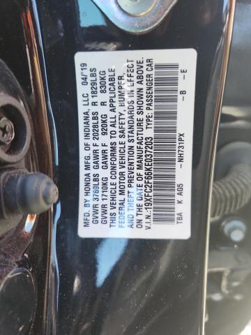 2019 HONDA CIVIC LX 19XFC2F66KE037203
