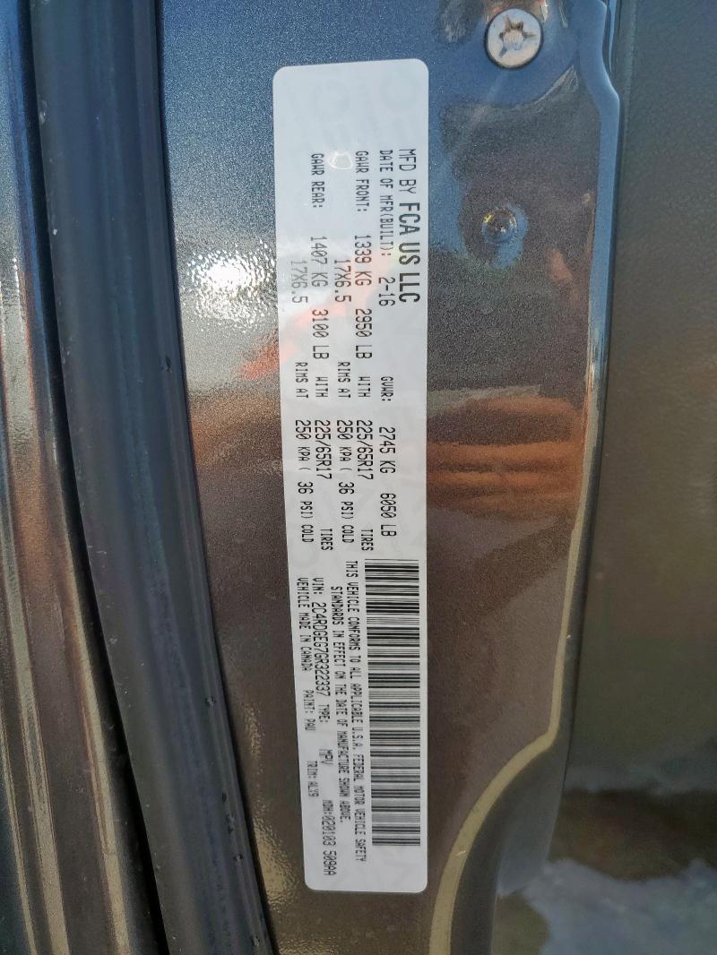 2016 DODGE GRAND CARA - 2C4RDGEG7GR322337