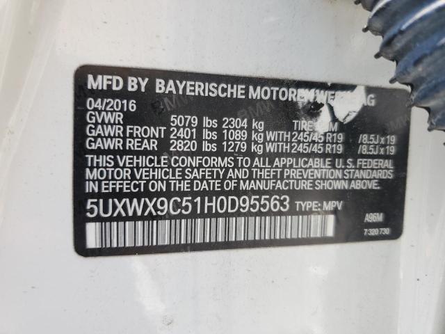 2017 BMW X3 XDRIVE2 5UXWX9C51H0D95563