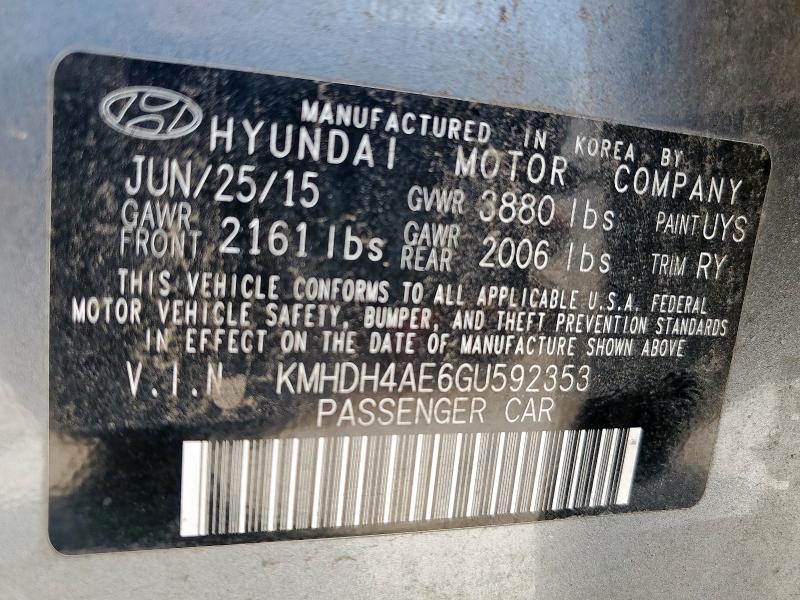 2016 HYUNDAI ELANTRA SE - KMHDH4AE6GU592353