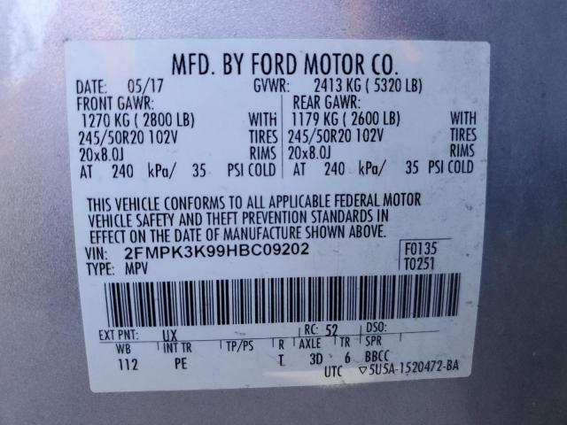 2017 FORD EDGE TITAN - 2FMPK3K99HBC09202