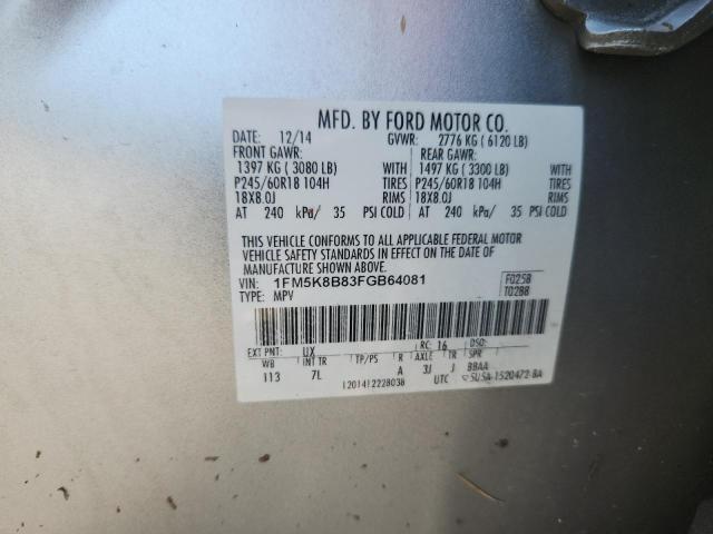 2015 FORD EXPLORER - 1FM5K8B83FGB64081