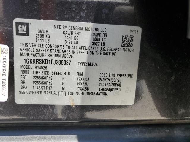 2015 GMC ACADIA SLT 1GKKRSKD1FJ286037