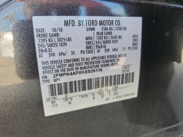 2019 FORD EDGE ST 2FMPK4APXKBB26116