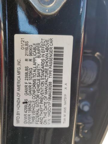 2021 HONDA ACCORD LX 1HGCV1F18MA038288