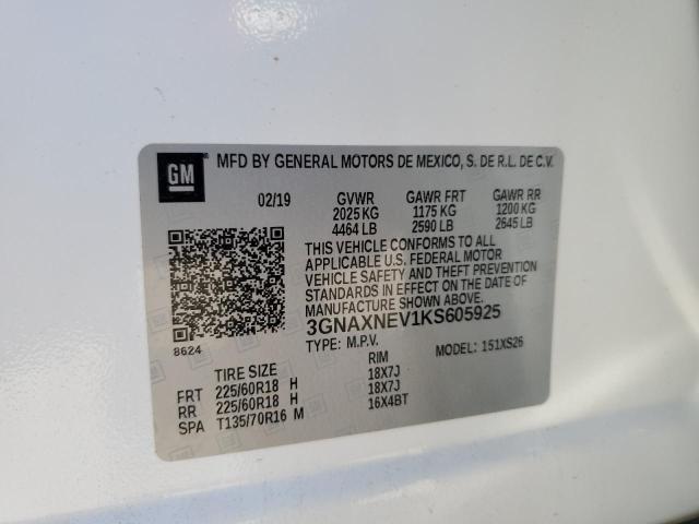 2019 CHEVROLET EQUINOX PR - 3GNAXNEV1KS605925