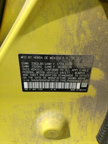 2015 HONDA FIT LX 3HGGK5G5XFM778725