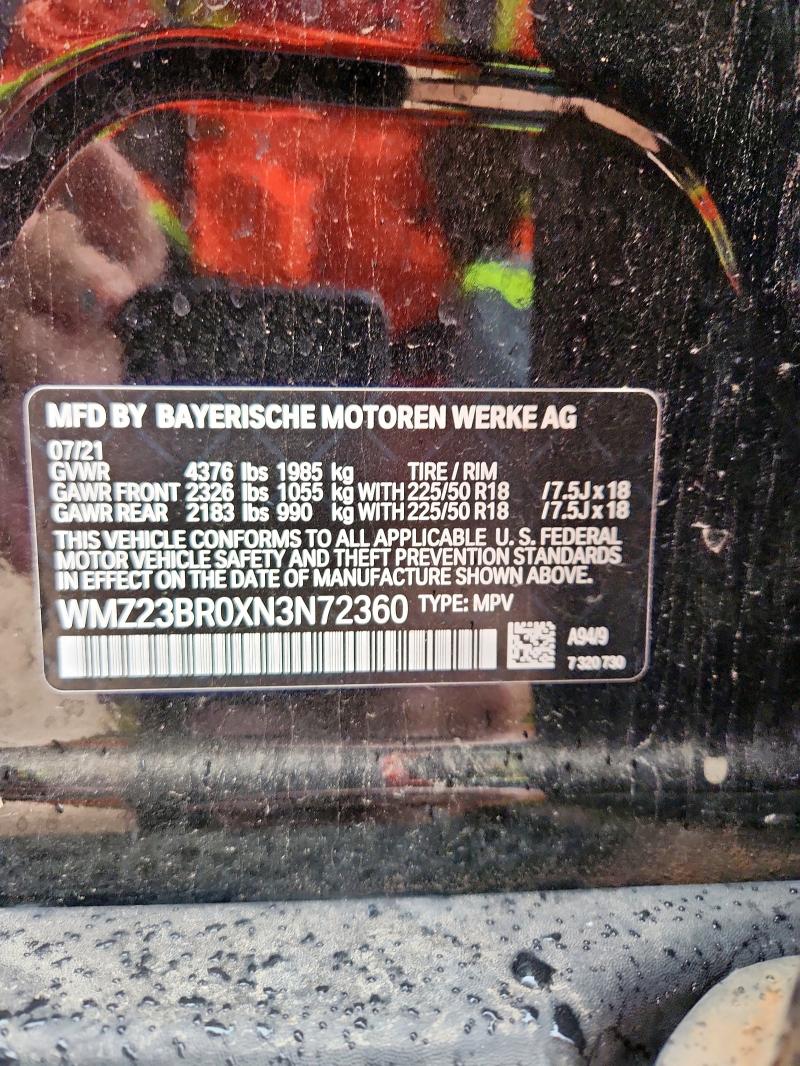 2022 MINI COOPER COU - WMZ23BR0XN3N72360