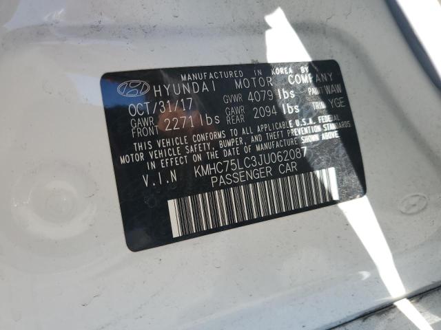 2018 HYUNDAI IONIQ SEL KMHC75LC3JU062087