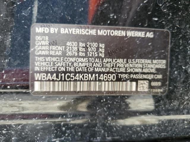 2019 BMW 430I GRAN WBA4J1C54KBM14690