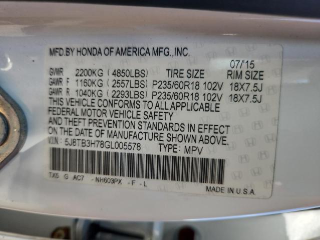 2016 ACURA RDX ADVANC 5J8TB3H78GL005578