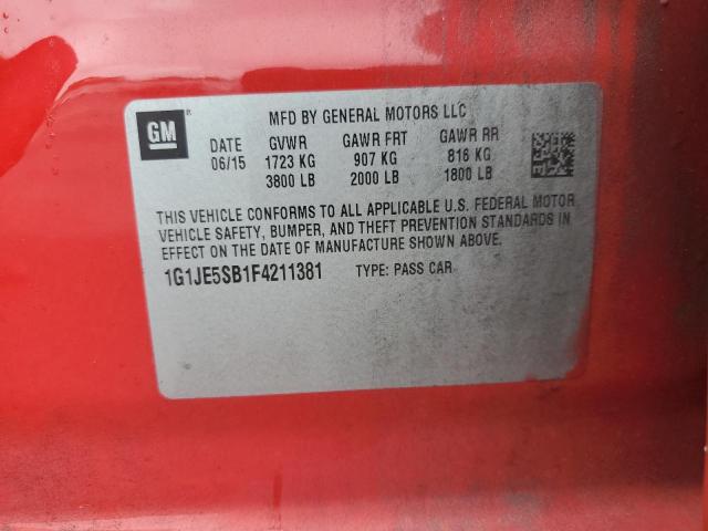 2015 CHEVROLET SONIC LTZ 1G1JE5SB1F4211381