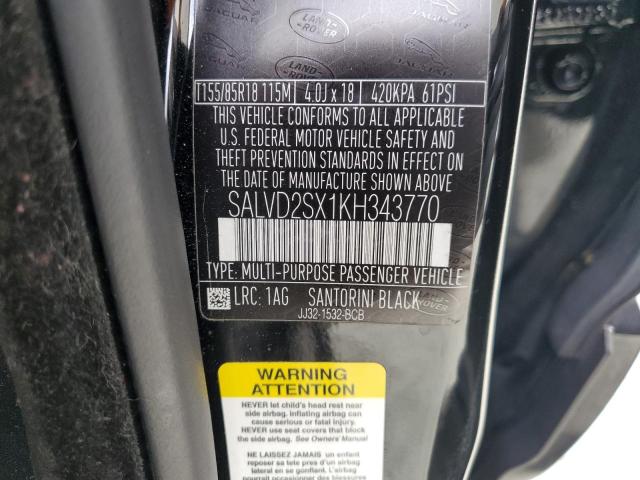 2019 LAND ROVER RANGE ROVE - SALVD2SX1KH343770