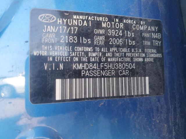 2017 HYUNDAI ELANTRA SE - KMHD84LF5HU380504