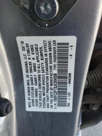 2018 HONDA CIVIC EX 19XFC2F73JE204558