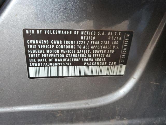 2016 VOLKSWAGEN JETTA SPOR 3VWD17AJ0GM393761