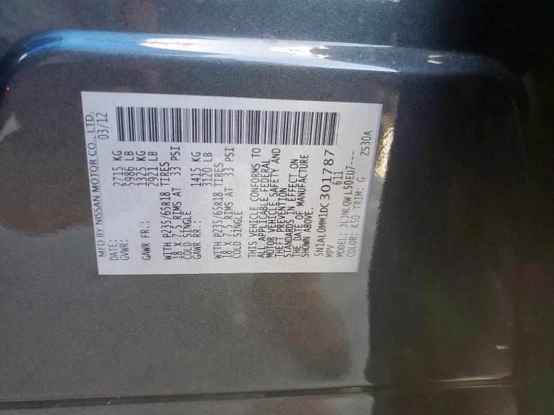 2013 INFINITI JX35 - 5N1AL0MM1DC301787