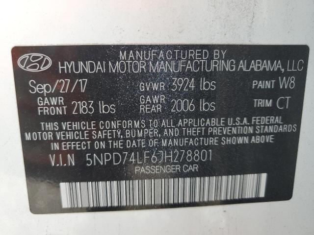 2018 HYUNDAI ELANTRA SE - 5NPD74LF6JH278801