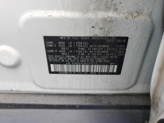 2016 SUBARU OUTBACK 3. 4S4BSENC6G3310273