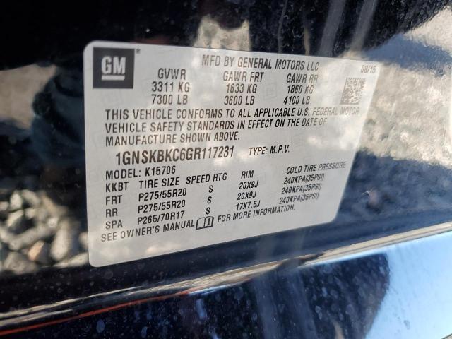 2016 CHEVROLET TAHOE K150 - 1GNSKBKC6GR117231