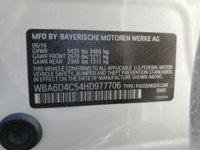 2017 BMW 650 I GRAN WBA6D4C54HD977706