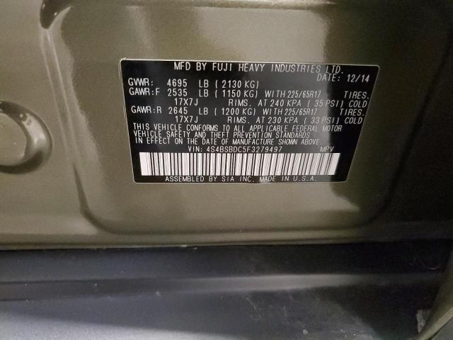 2015 SUBARU OUTBACK 2. - 4S4BSBDC5F3279497