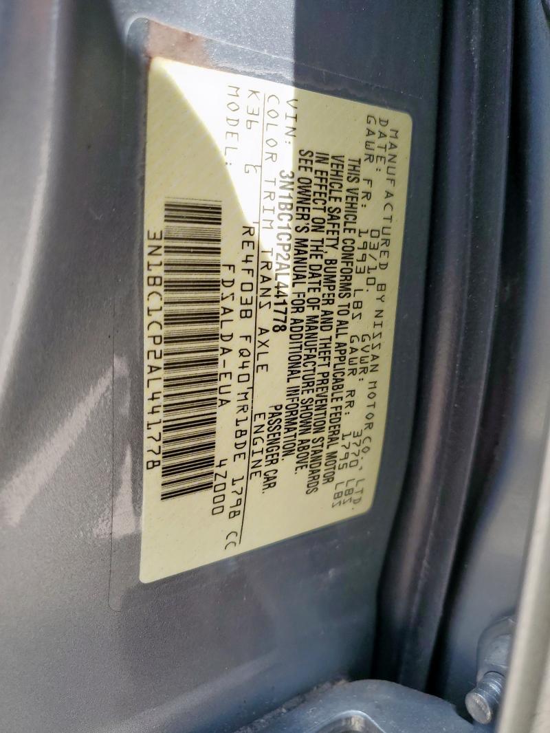 2010 NISSAN VERSA S - 3N1BC1CP2AL441778