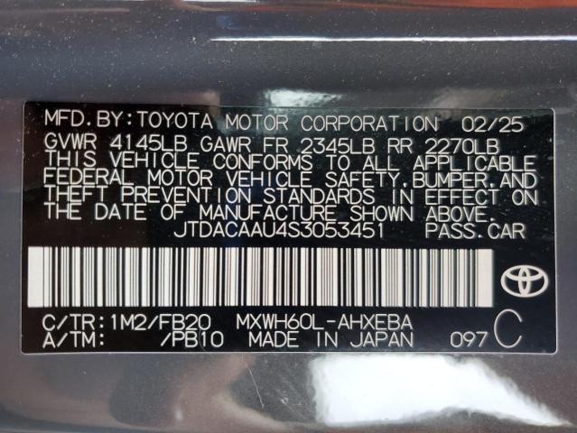 2025 TOYOTA PRIUS LE JTDACAAU4S3053451