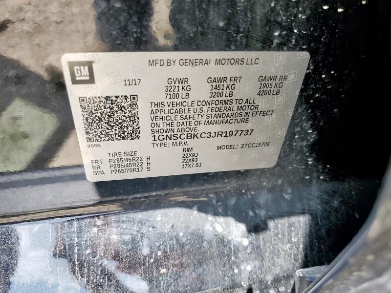 2018 CHEVROLET TAHOE C150 1GNSCBKC3JR197737