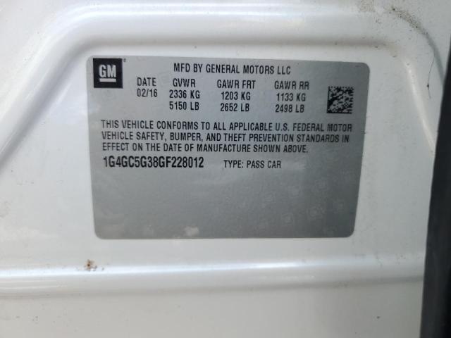 2016 BUICK LACROSSE 1G4GC5G38GF228012