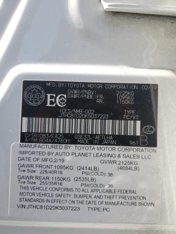 2019 LEXUS IS 300 JTHC81D20K5037223