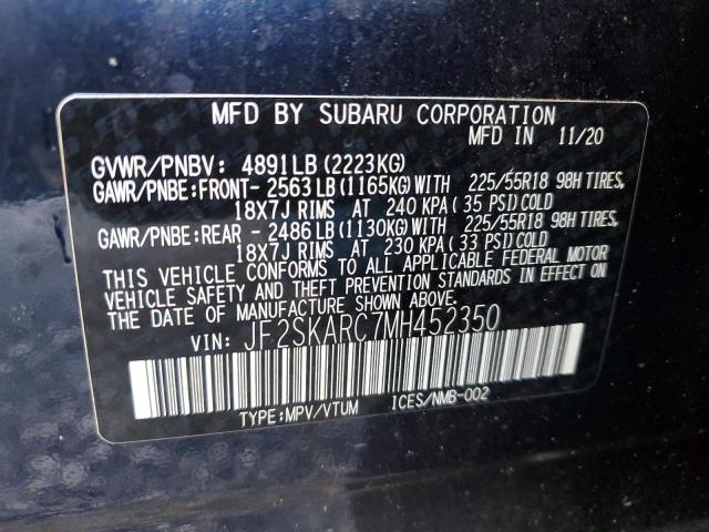 2021 SUBARU FORESTER S JF2SKARC7MH452350