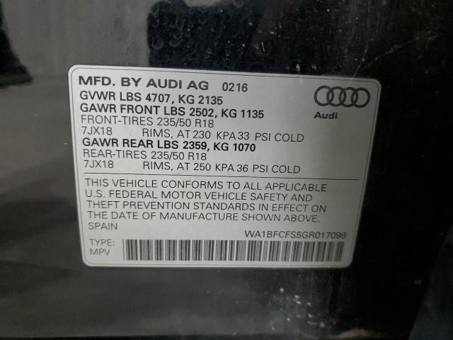 2016 AUDI Q3 PREMIUM PLUS WA1BFCFS5GR017099