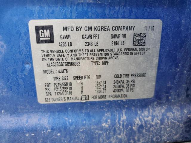 2016 BUICK ENCORE CON KL4CJBSB7GB566962