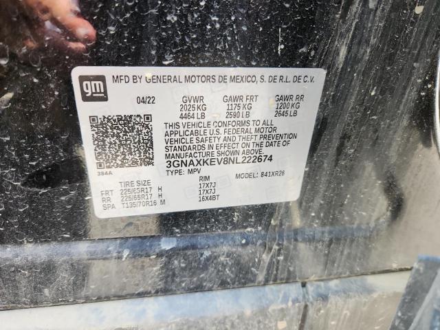 2022 CHEVROLET EQUINOX LT - 3GNAXKEV8NL222674