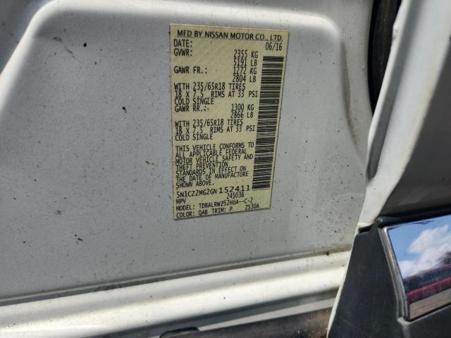 2016 NISSAN MURANO SL 5N1CZ2MG2GN152411