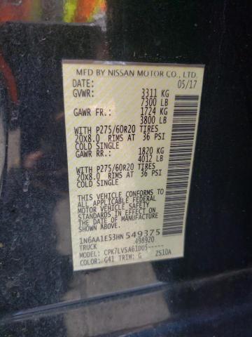 2017 NISSAN TITAN SV 1N6AA1E53HN549375