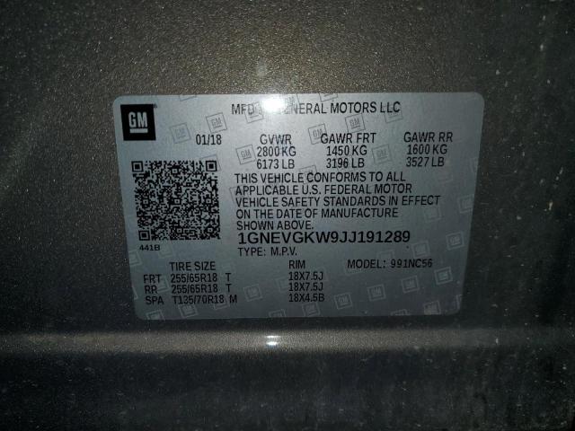 2018 CHEVROLET TRAVERSE L 1GNEVGKW9JJ191289