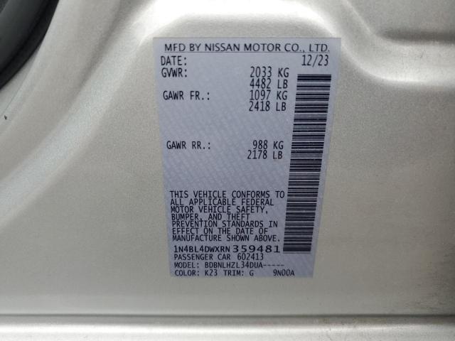 2024 NISSAN ALTIMA SV 1N4BL4DWXRN359481