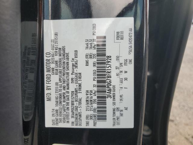 2015 FORD FUSION S - 3FA6P0G78FR157928