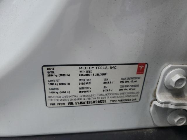 2018 TESLA MODEL S 5YJSA1E26JF246253