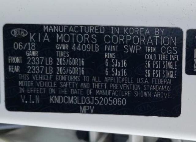 2018 KIA NIRO LX KNDCM3LD3J5205060
