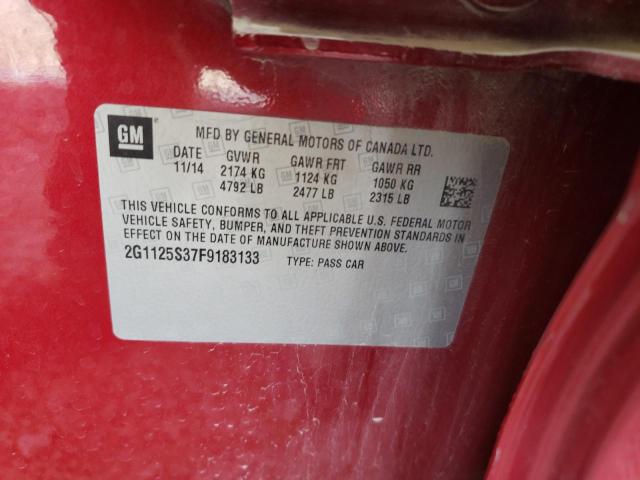 2015 CHEVROLET IMPALA LT 2G1125S37F9183133
