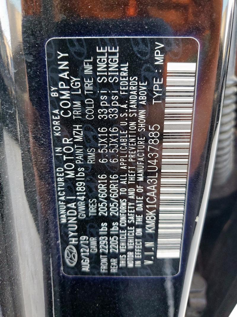 2020 HYUNDAI KONA SE KM8K1CAA3LU437885